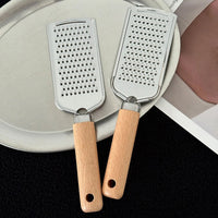 1PC Kitchen Gadgets: Wooden Handle Grater, Small Kitchenware, Stainless Steel Baking Utensils Good Vibrations