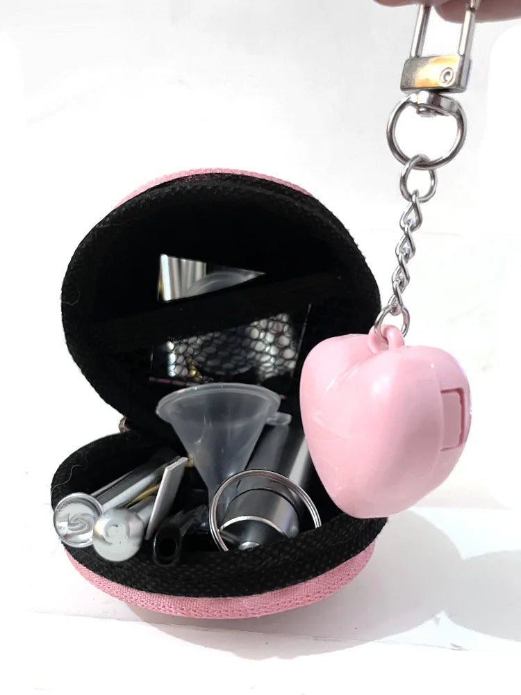 Portable Pink Heart Smoking Set Storage Travel Bag 9pcs Round Case for Smoking 9pcs Good Vibrations Adult Super Store