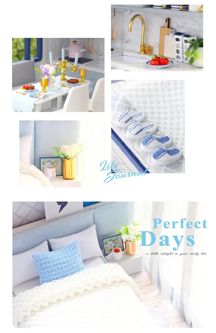 DIY Doll House Miniature Dollhouse With Furnitures Wooden House Miniaturas Toys For Children New Year Christmas Gift A Good Vibrations