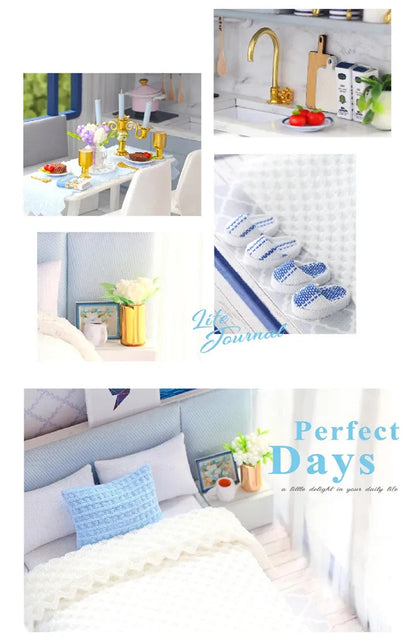 DIY Doll House Miniature Dollhouse With Furnitures Wooden House Miniaturas Toys For Children New Year Christmas Gift A Good Vibrations