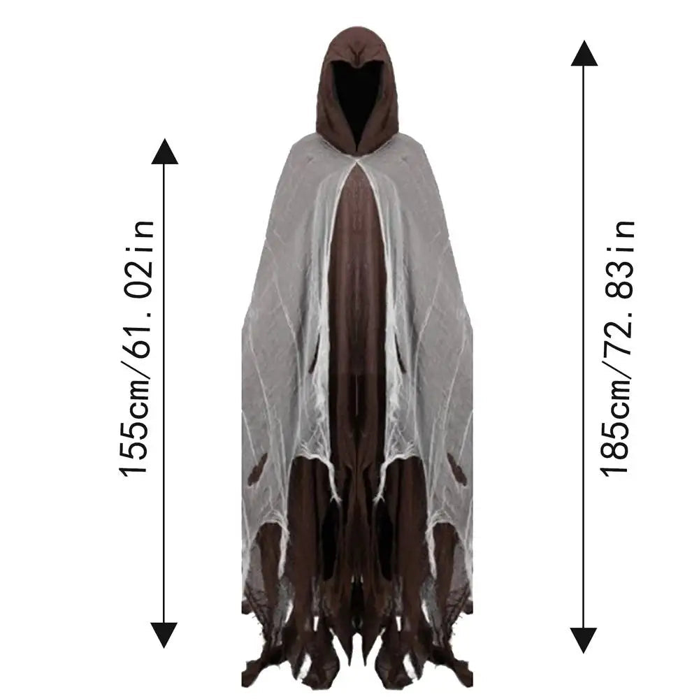 Halloween Cape Unisex Halloween Ghost Dementors Cosplay Costume Horror Dress Up Cape Halloween Horror Costume Cloaks Props Good Vibrations