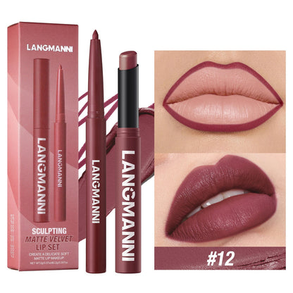 Integrated waterproof lipliner+lipstick lipstick lipstick set,no smudge,no fade,no cup,durable,easy to create a perfect makeup! Good Vibrations