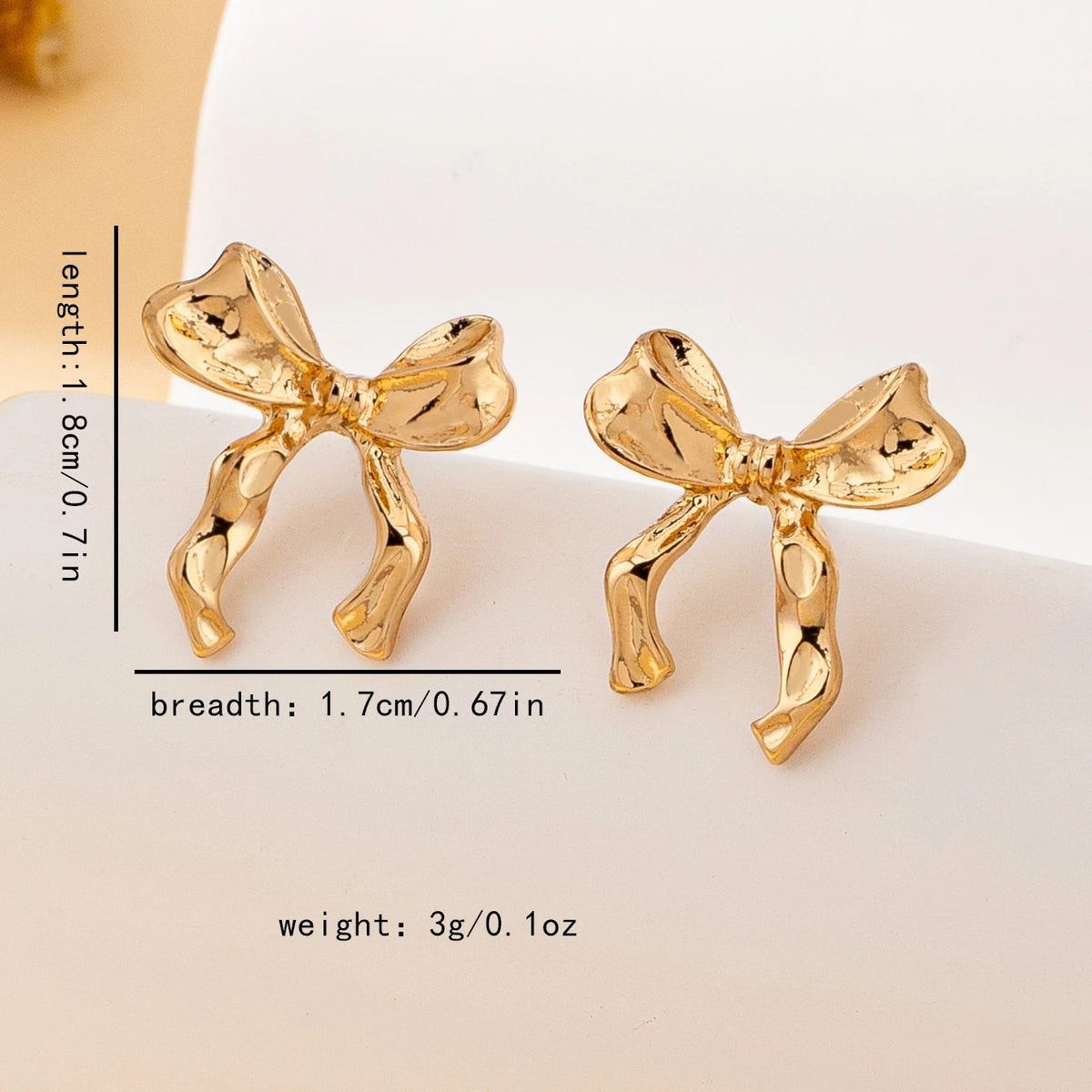 A Pair of Women's Earrings, Simple Bowknot Design, Fashionable and Sweet, Suitable for Daily Wear and Vacation Wear Good Vibrations