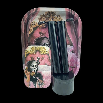 5 Packs Tobacco Metal Rolling Tray Kit 50mm Grass Grinder Crusher Smoke Herbal Set 115mm Plastic Cigar Storage Tube Container Good Vibrations Adult Super Store