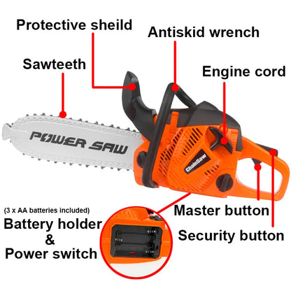 Toy Chainsaw Kids Toy Tools for Children Tools Electric Power Chainsaws for Tool Bench Boys Gift Pretend Play Saw with Sound Good Vibrations