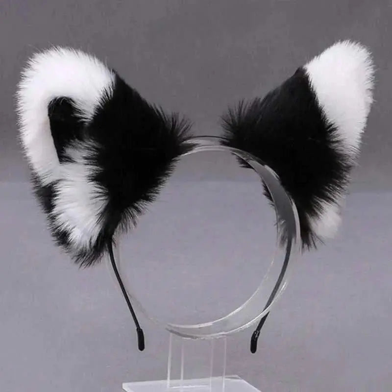 Lolita Animal Cat Fox Ear Hair Hoops Cosplay Faux Fur Hairband GOOD Vibrations