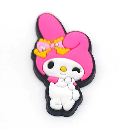 Sanrio Anime Hello kitty Kuromi Pochacco Shoe Charms for Clogs Bag Crocs Sneakers Shoe Decorations Bag Decors Good Vibrations
