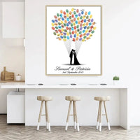 Wedding Guest Book Fingerprint Painting DIY Attendance Weeding Gift Party Decor personalized guest book Souvenir Canvas Poster Good Vibrations