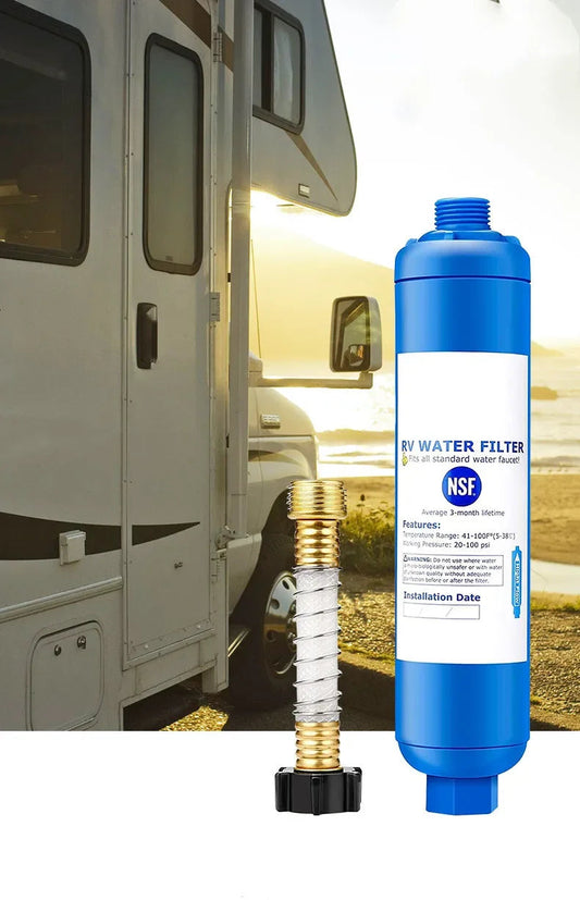 RV Inline Water Filter, NSF Certified, Reduces Chlorine, Bad Taste&Odor, Dedicated for RVs, 1 Pack Good Vibrations