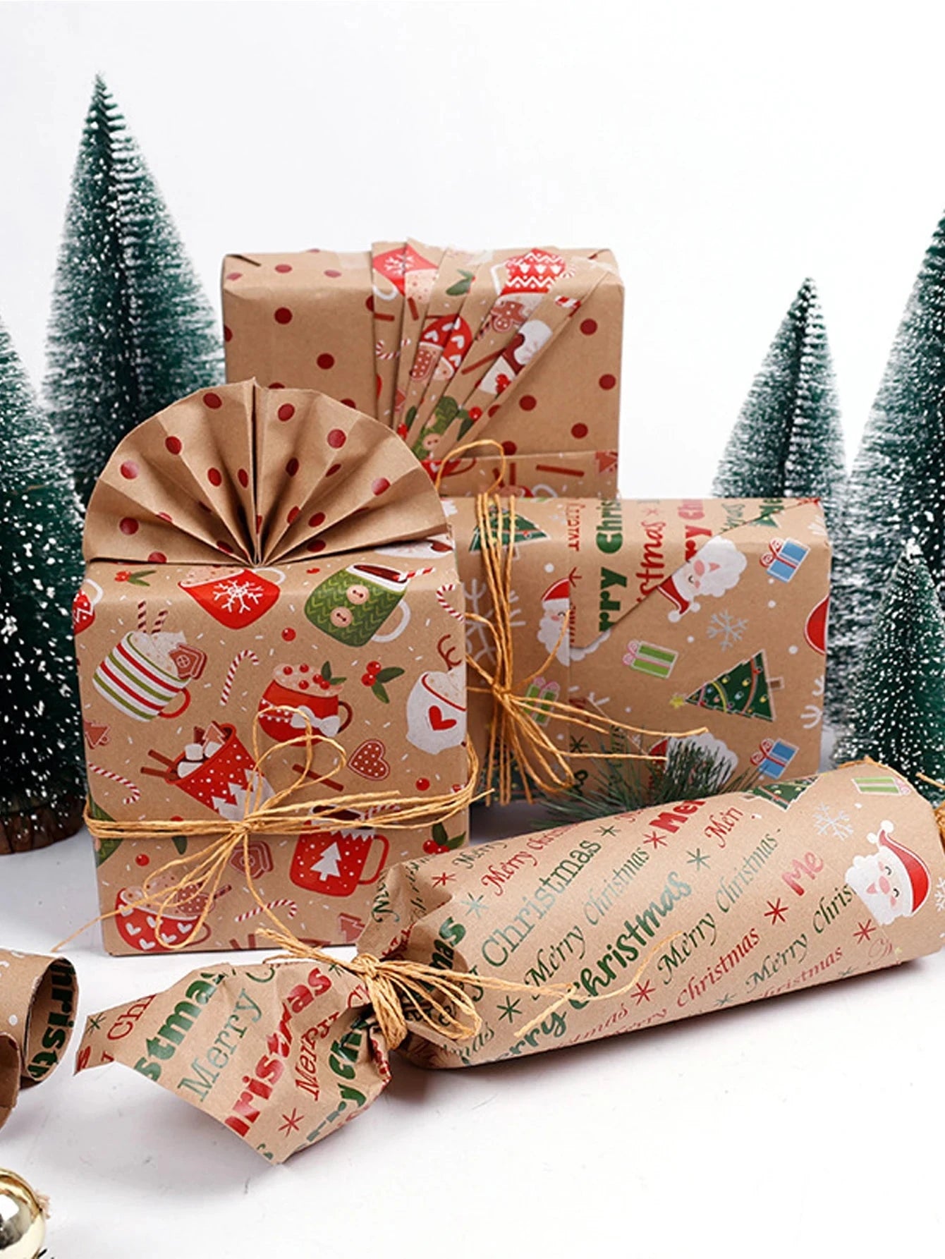 Christmas Gift Wrapping Paper Gift Wrapping Paper Christmas Trees Packaging Gift Paper Suitable for Birthdays and Festivals Good Vibrations