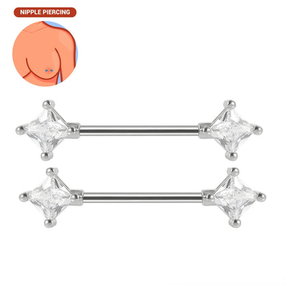 1pair Nipple Piercing Stainless Steel Nipple Rings CZ Butterfly Heart Nipple Barbell For Women Girls 16G Body Piercing Jewelry Good Vibrations