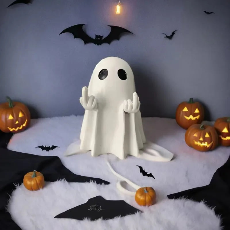 New Cute Cute Ghost Statue Ghosts Small Scary Ghost Figurines Halloween Home Decorations Coffee Table Centerpieces Shelf Good Vibrations