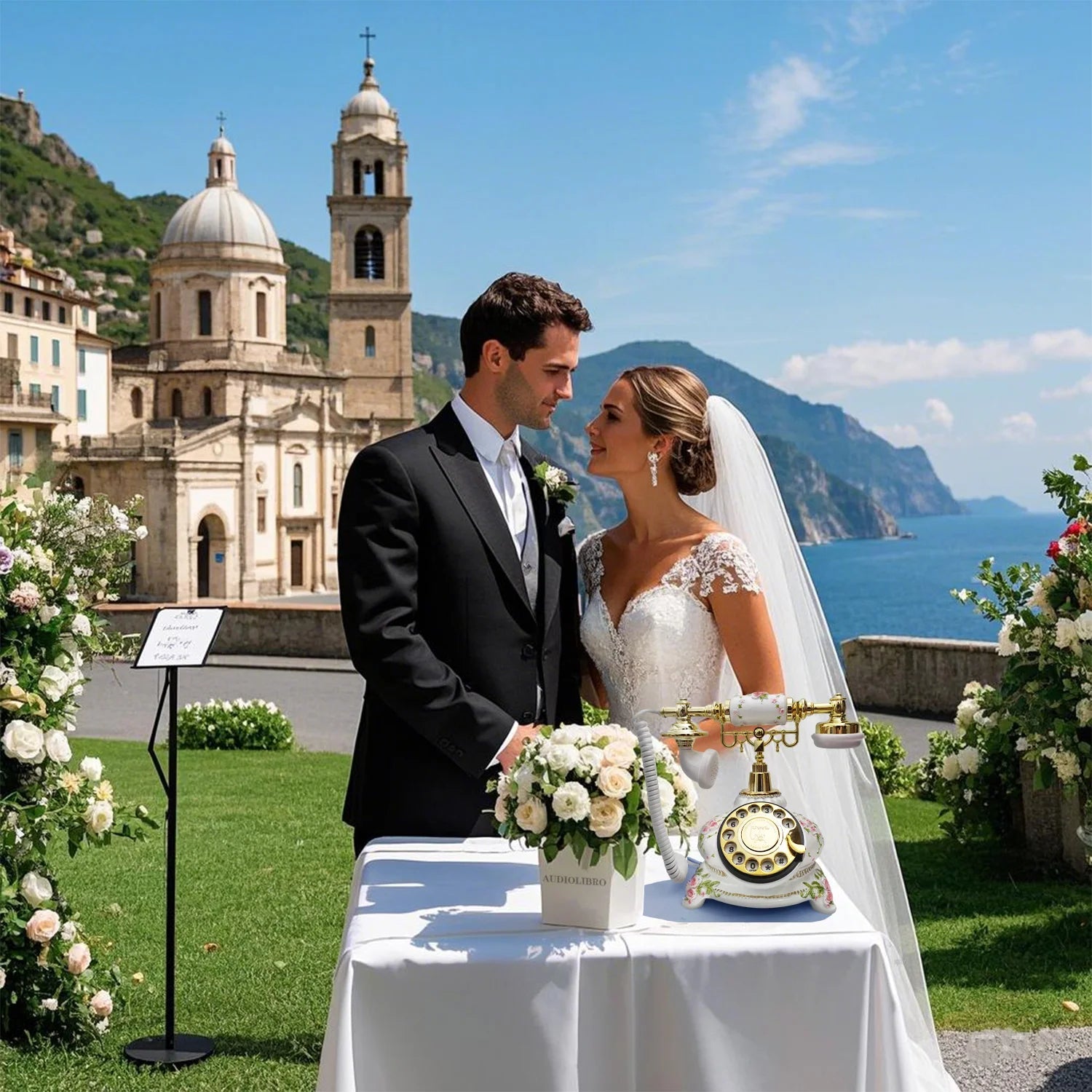 Wedding Audio Guest Book Telephone Classic Retro Rotary Craftsmanship Wedding Guestbook For Confessional Wedding Birthday Party Good Vibrations