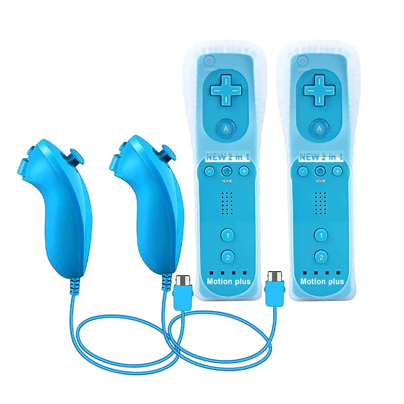 1 Set/2 Set Remote Controller with Nunchuck Controller for Wii Games Control for Wii Console Wireless Gamepad with Motion Plus Good Vibrations