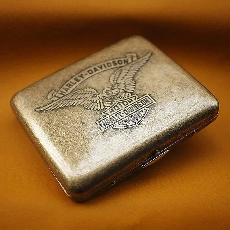 Retro Copper Tobacco Box Cigarette Case 20 Capacity Vintage Metal Brass Cigar Storage Box Smoking Accessories Good Vibrations Adult Super Store