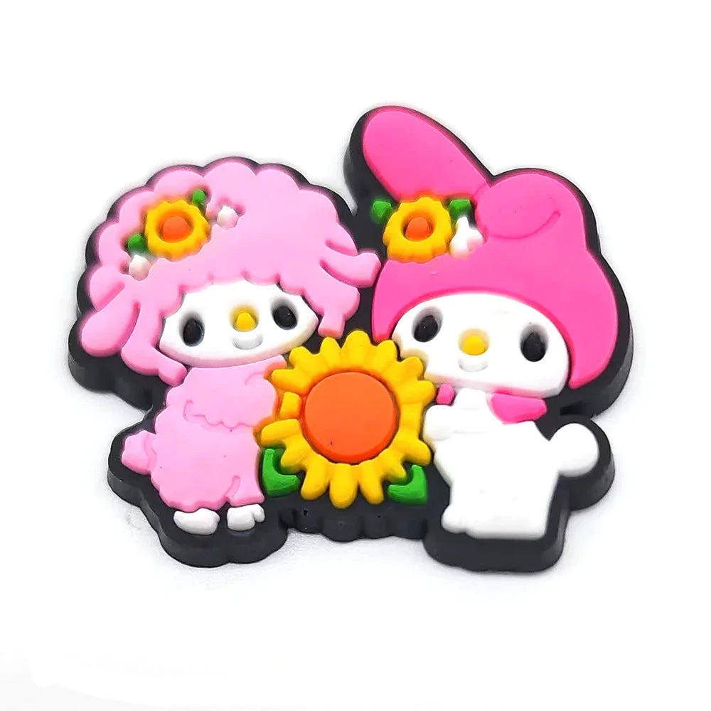 Sanrio Anime Hello kitty Kuromi Pochacco Shoe Charms for Clogs Bag Crocs Sneakers Shoe Decorations Bag Decors Good Vibrations