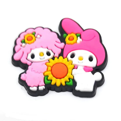 Sanrio Anime Hello kitty Kuromi Pochacco Shoe Charms for Clogs Bag Crocs Sneakers Shoe Decorations Bag Decors Good Vibrations