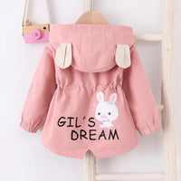 Girls Windbreaker Jacket Autumn Long Sleeve Fashion Lace Trench Coats Children Solid Outerwear Girl Toddler Costume For 1-7Years Good Vibrations