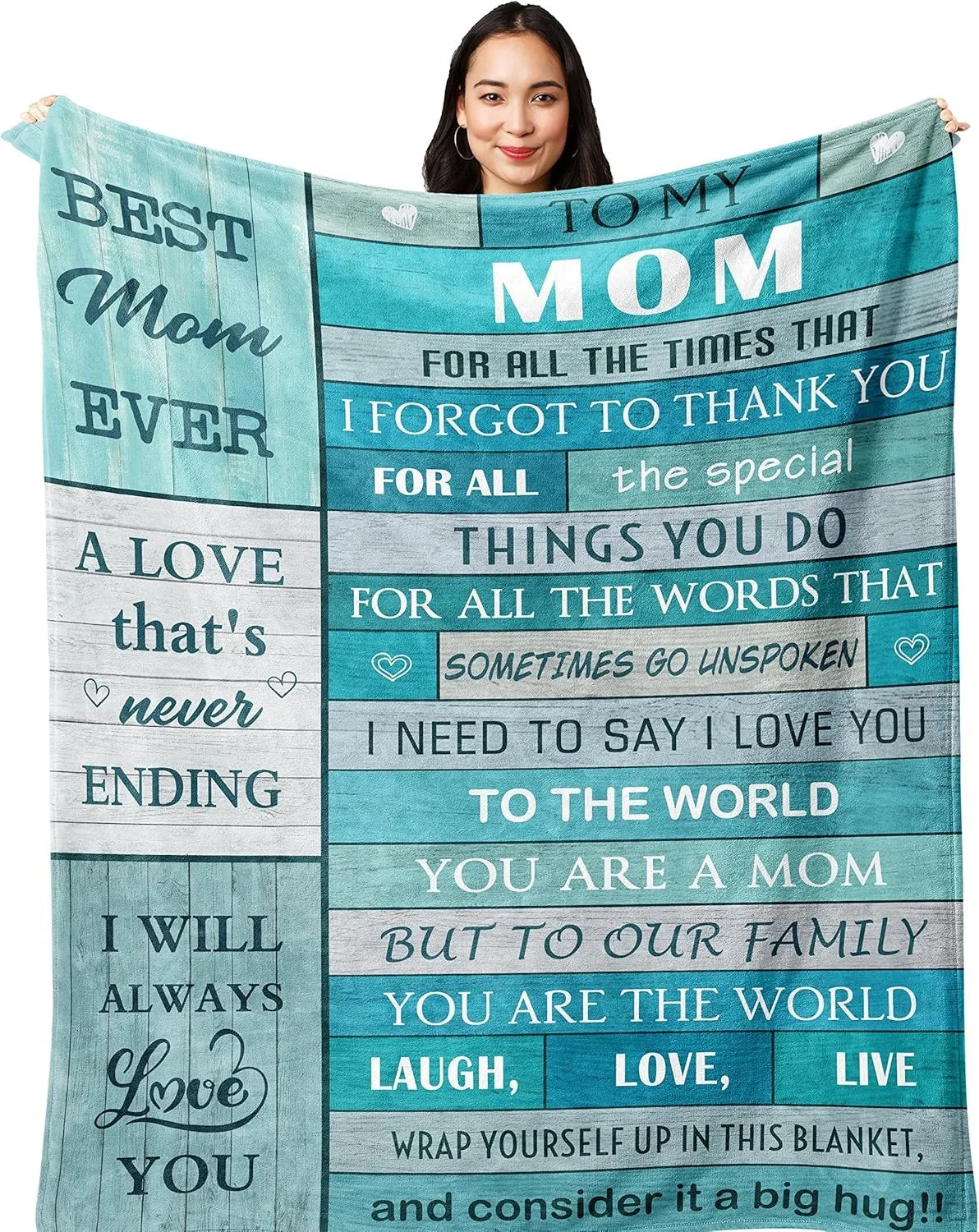 Gifts from Daughter Son for Mother's Day Birthday Mom Gifts Anniversary Unique Gifts for Mom Super Soft Flannel Throw Blankets Good Vibrations