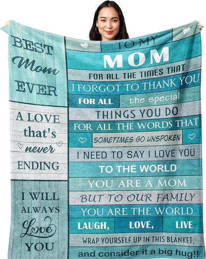 Gifts from Daughter Son for Mother's Day Birthday Mom Gifts Anniversary Unique Gifts for Mom Super Soft Flannel Throw Blankets Good Vibrations