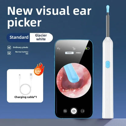 Wireless Visual Ear Endoscope Camera Ear Cleaning Tools Spoon Safe Silicone Earpick 5MP Camera Ear Wax Remover Luminous Otoscope Good Vibrations
