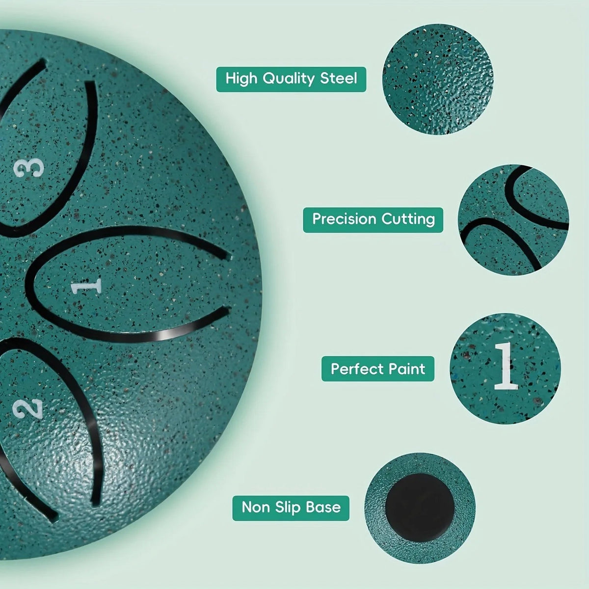 3 Inch Steel Tongue Drum - 6 Tone Handheld Instrument for Meditation & Yoga, Perfect Musical Gift for Beginners Good Vibrations