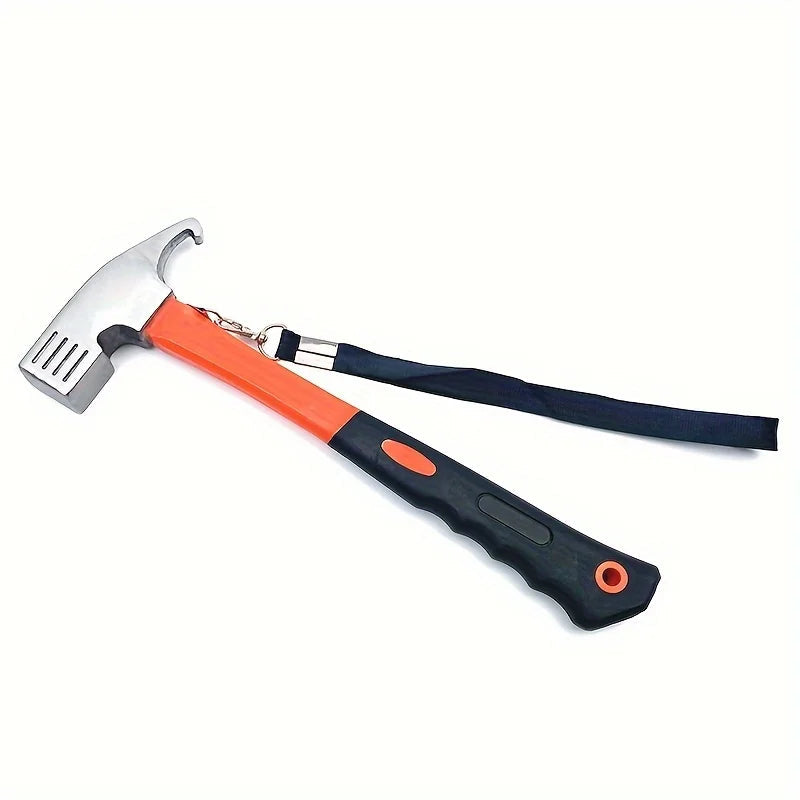 Camping Hammer: Heavy-Duty Multifunctional Steel Hammer with Tent Stake Remover & Holding Strap!Outdoor Camping Good Vibrations