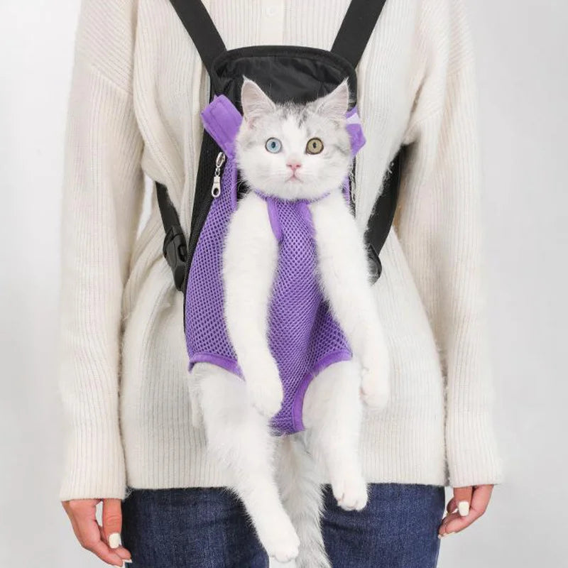Adjustable Cat Carrier Bag Pet Double Shoulder Backpack Portable Bag Outdoor Travel Camping Hiking Cat Bag Dog Bag Good Vibrations