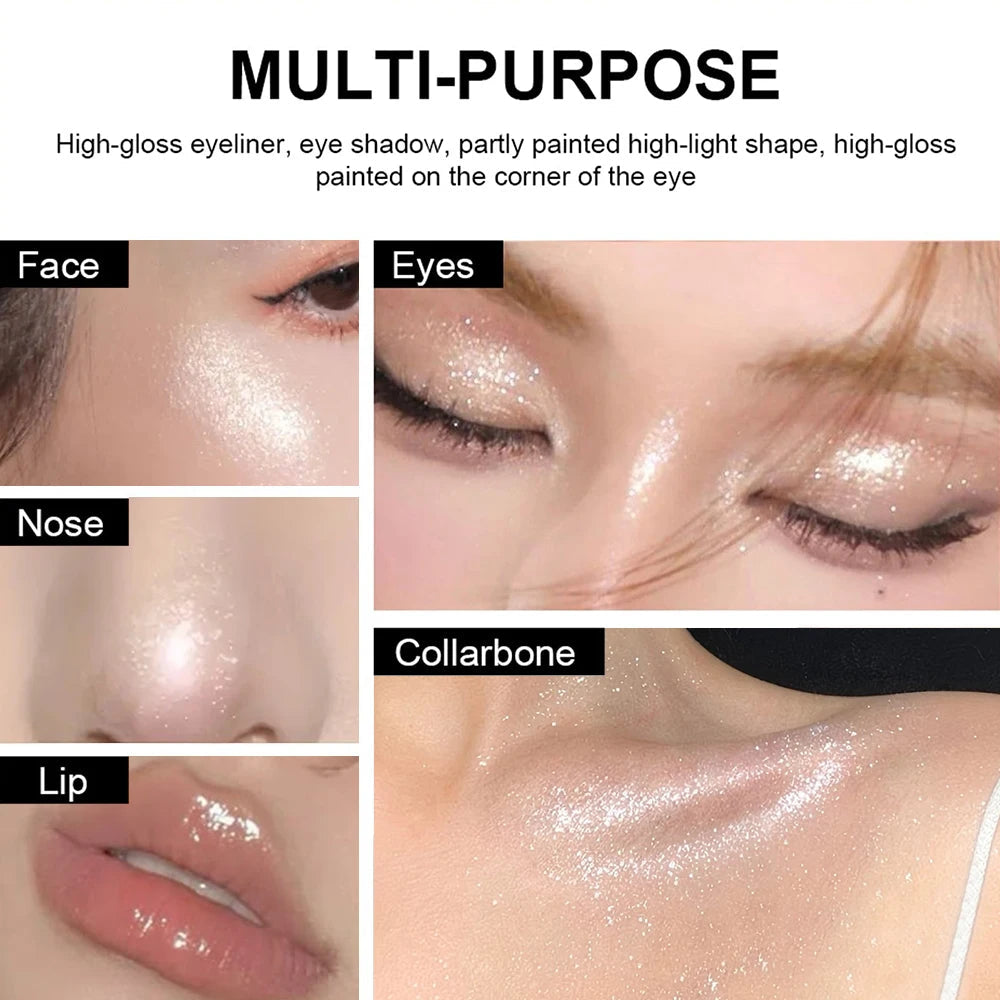 1 PC White Pearlescent Glitter Eyeshadow Palette - Waterproof and Long-lasting, Multi-purpose Eyeshadow Palette for Eyes, Lips a Good Vibrations