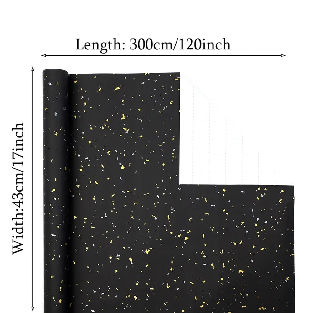 Gift Wrapping Paper Roll, 1 Roll 17inch x 120inch, Black Gold Foil Design for Holiday, Birthday, Wedding, Party Good Vibrations