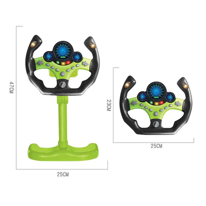 Electric Simulated Driving Steering Three-Dimensional Portable Wheel Copilot Toy Light And Sound Educational Children's Gifts Good Vibrations