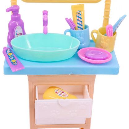 Doll House Furniture Bed Table Chair For 11.8inch 30cm Doll Plastics Cleaning Tools Accessories Mini Furniture Model Gifts Toys Good Vibrations