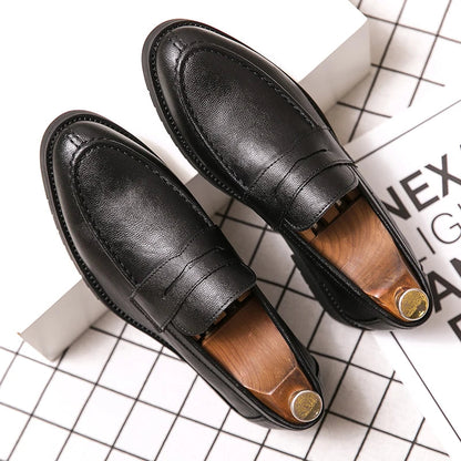 Men's Dress Shoes Trend Leather Formal Loafers Men Classic Casual Business Shoes For Men Party Social Leather Shoes Loafers Male Good Vibrations
