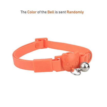 Pet Cat Bell Collar Dog Necklace PVC Waterproof Adjustable Kitten Candy Color Collar Festival Grooming Decorate Pet Supplies Good Vibrations