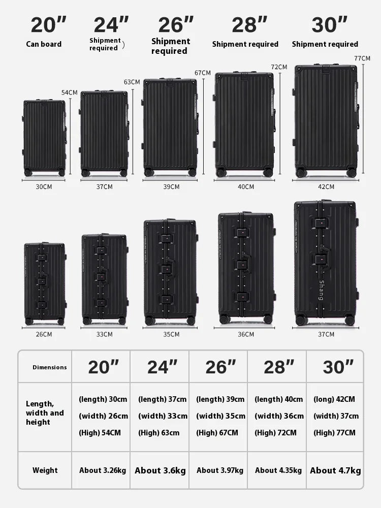 Hard Shell Carry-On Suitcase Rolling Travel Luggage with Spinner Wheels 20 24 26 28 30 Inch Large Capacity Durable Luggage Good Vibrations