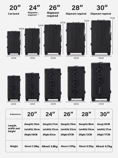 Hard Shell Carry-On Suitcase Rolling Travel Luggage with Spinner Wheels 20 24 26 28 30 Inch Large Capacity Durable Luggage Good Vibrations