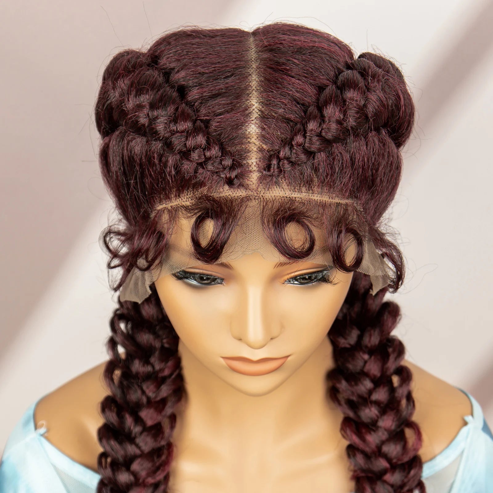 Synthetic Goddess Braided Wigs Cornrow Braided Wigs with Baby Hair Braids Wigs for Women Daily Use Knotless Wigs Good Vibrations