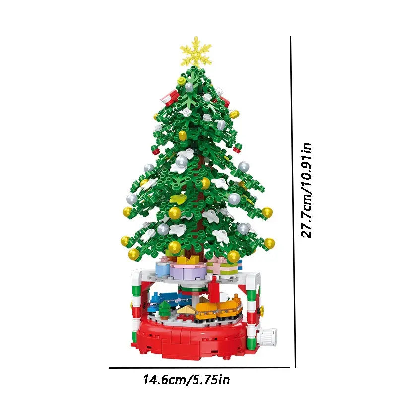 Christmas tree building block potted plant decorations large and small green plant pink Christmas holiday gifts Good Vibrations