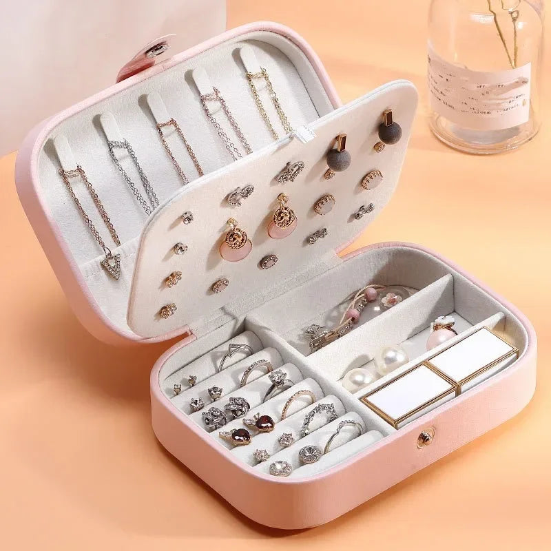 2024 Portable Jewelry Box Jewelry Organizer Display Travel Jewelry Case Boxes Button Leather Storage Zipper Jewelers Good Vibrations