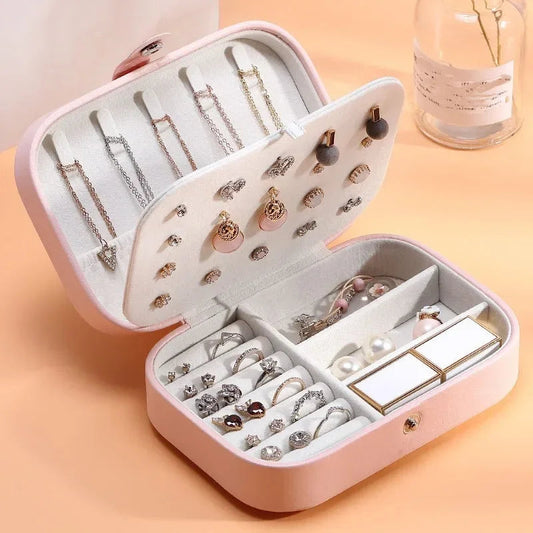 2024 Portable Jewelry Box Jewelry Organizer Display Travel Jewelry Case Boxes Button Leather Storage Zipper Jewelers Good Vibrations
