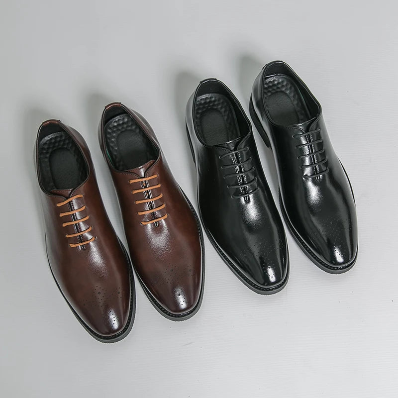 Men's Dress Shoes Trend Wedding Social Casual Leather Men Office Casual Business Shoes High Quality Formal Oxford Shoes Male Good Vibrations