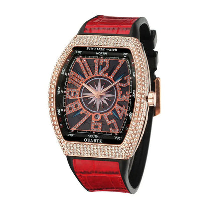 Fashion Mens Watches Men Wristwatches Automatic Quartz Man Clock Male Luxury Reloj Diamond Big Large Arabic Numeral Dial Watch Good Vibrations