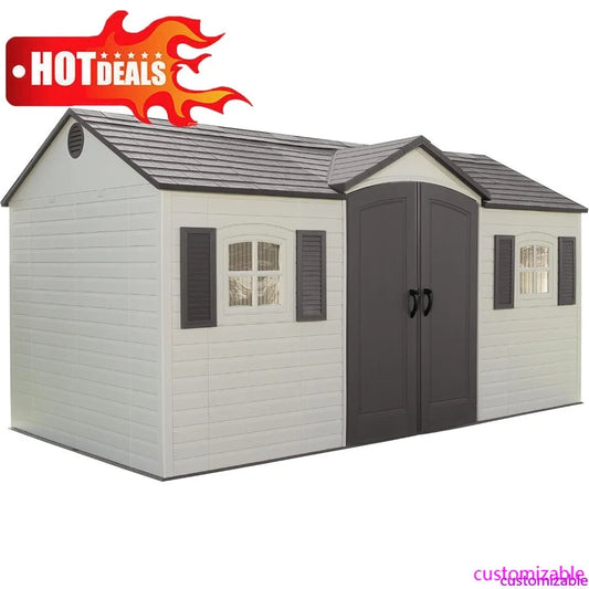 Customizable 6446 Outdoor Storage Shed, 8 X 15 Foot, Desert Sand Good Vibrations