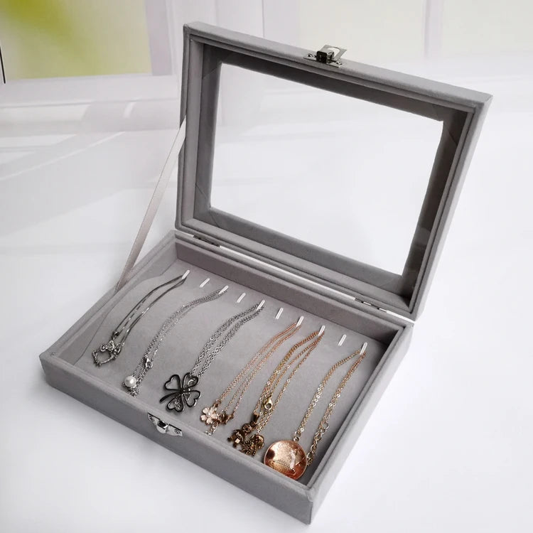 Black Jewelry Box Bracelet box necklace box arched small box display box flannel cover jewelry storage box Good Vibrations