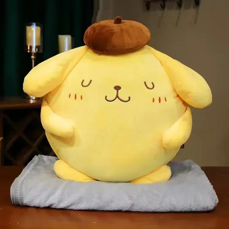 Sanrio Pom Purin Sitting Large Cute Plush Doll Japanese Genuine Pillow Gift Kids Kawaii Sanrio Plush Merch Good Vibrations