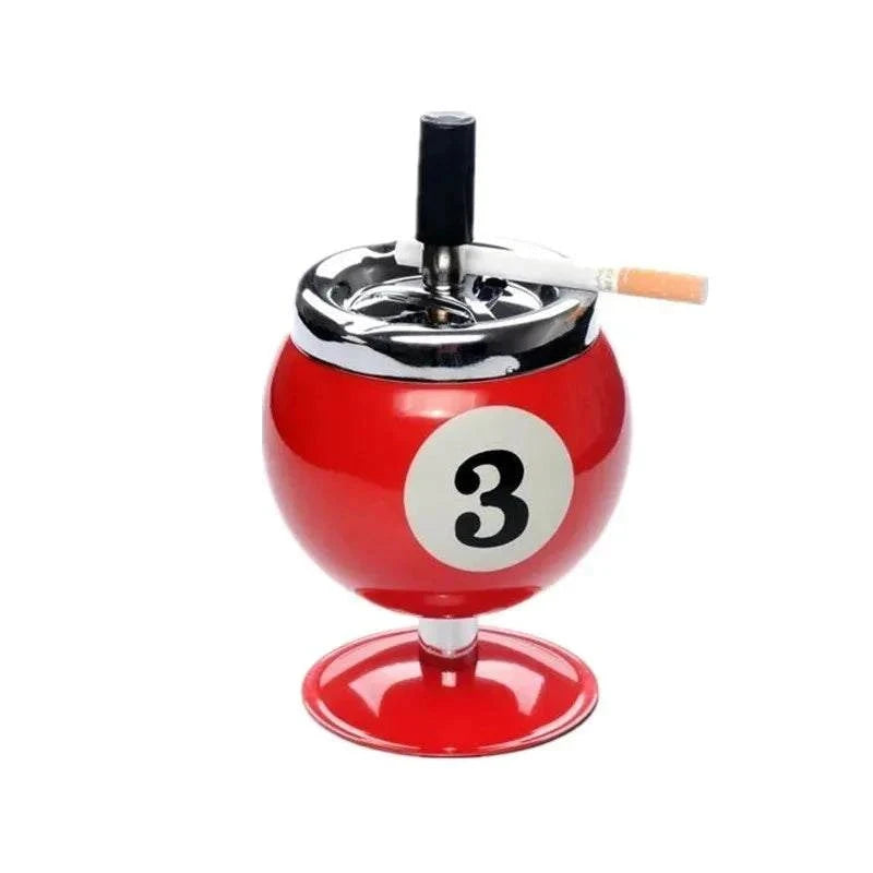 Creative Push Down Cigarette Ashtray Billiards Ball Ashtray Metal Smoking Ash Tray for Indoor or Outdoor Use Good Vibrations Adult Super Store