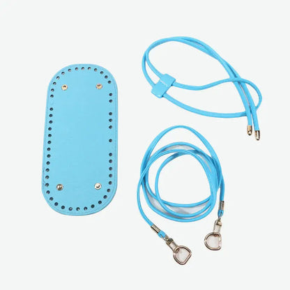 3Pcs DIY Purse Making Kit with Chain PU Leather Bucket Bag Base & Shoulder Strap Crochet Handbag Accessories ﻿ Good Vibrations