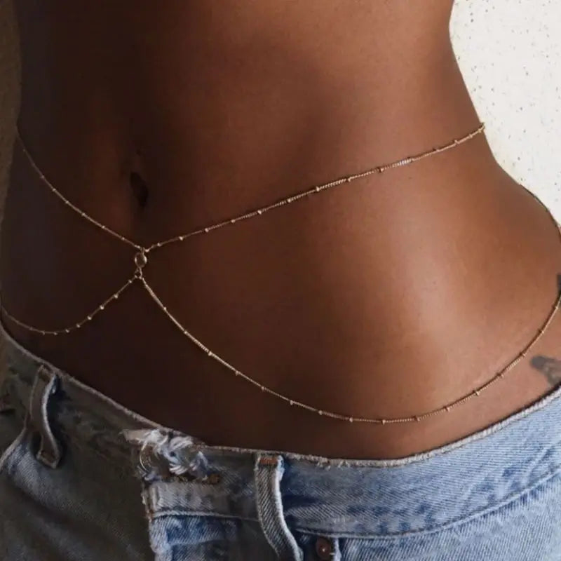 Simple Cross Chest Bra Belly Body Chain Pearl Pendant For Women Sexy Bikini Beach Vacation Waist Chain Body Wedding  Jewelry Y02 Good Vibrations