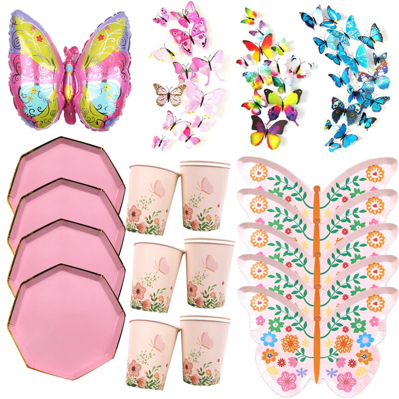 Hawaiian Pink Party Decoration Disposable Tableware Flower Summer Plate Paper Cup Napkin Birthday Decor Wedding Party Supplies Good Vibrations