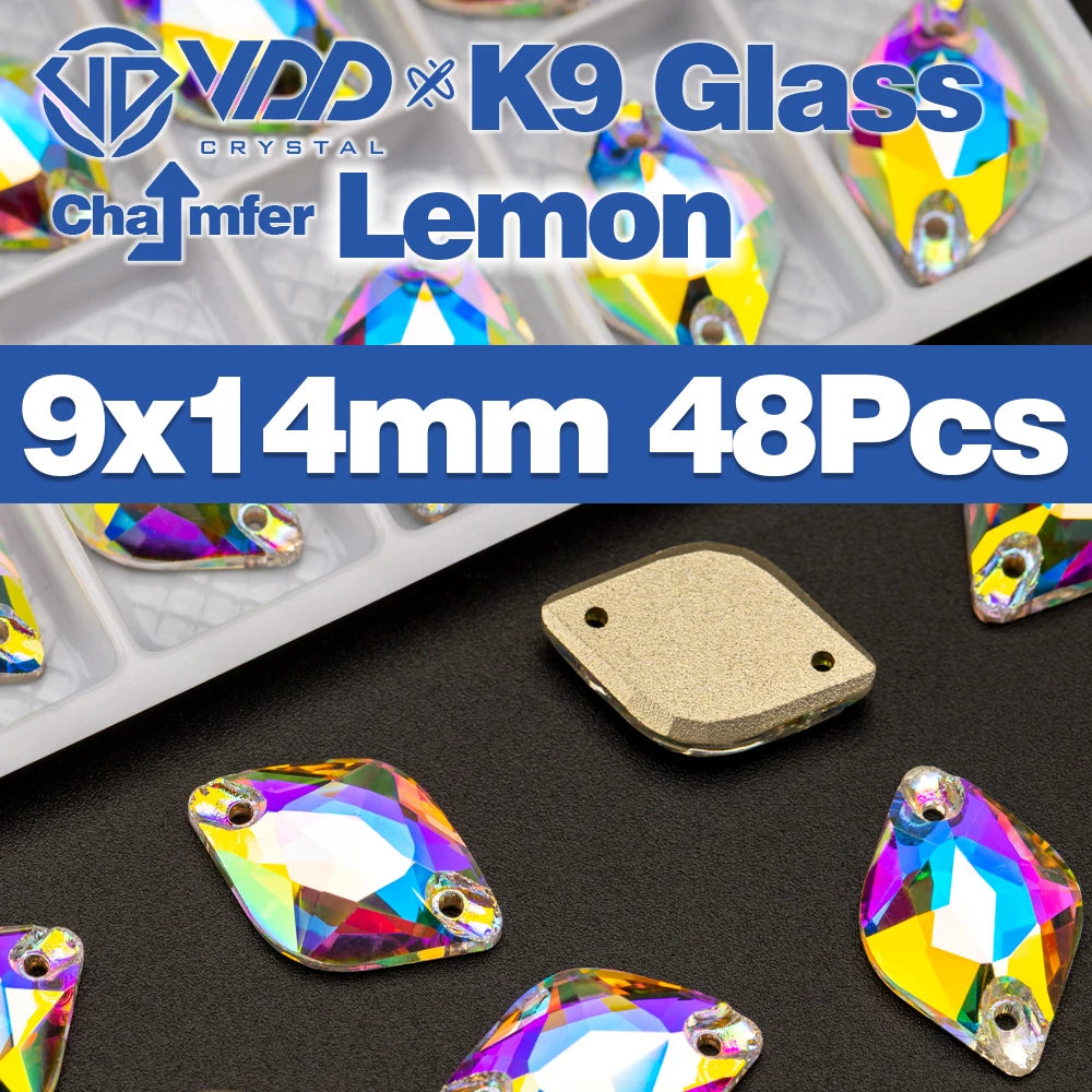 VDD Chamfer AAAAA Top Quality K9 Glass Sew On Rhinestones Sewing Crystal AB Flatback Stone For Clothes Accessories Wedding Dress Good Vibrations